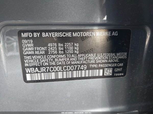 2020 BMW 530I XDRIVE — I9