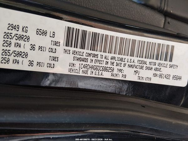 2013 DODGE DURANGO SXT — I9