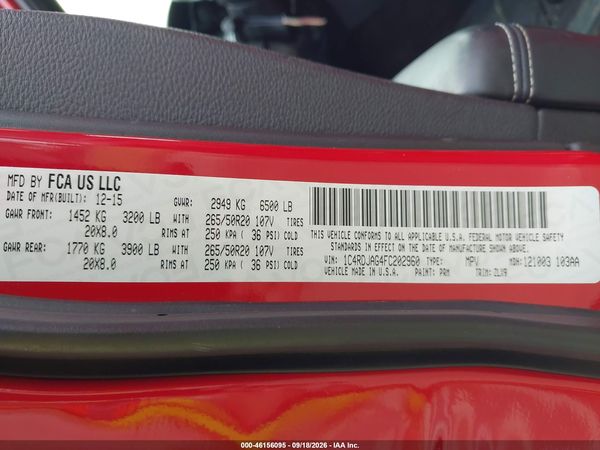 2015 DODGE DURANGO SXT — I9