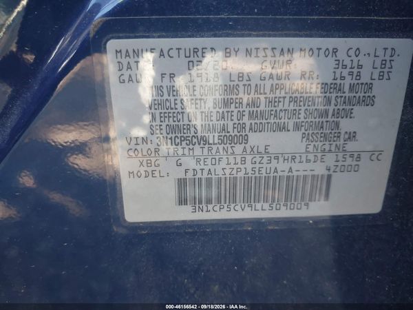 2020 NISSAN KICKS SV XTRONIC CVT — I9
