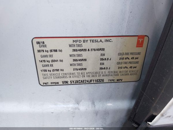 2018 TESLA MODEL X 100D/75D/P100D — I9