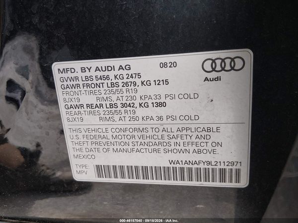 2020 AUDI Q5 — I9