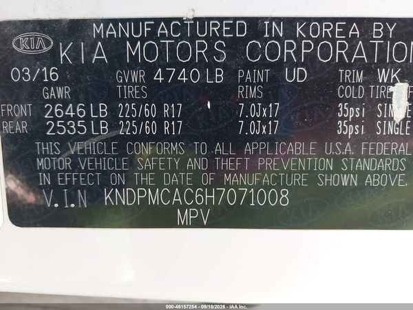 2017 KIA SPORTAGE LX — I9