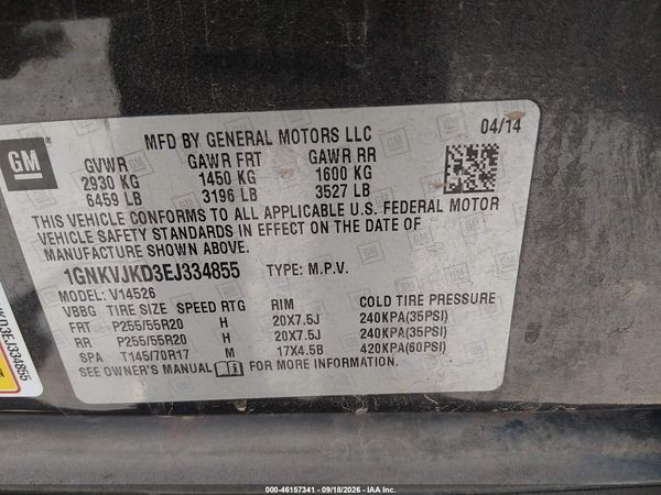 2014 CHEVROLET TRAVERSE LTZ — I9