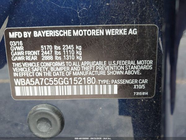 2016 BMW 528I XDRIVE — I9