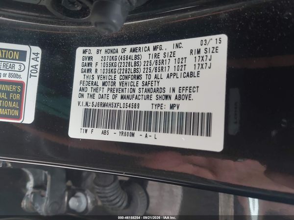2015 HONDA CR-V EX — I9