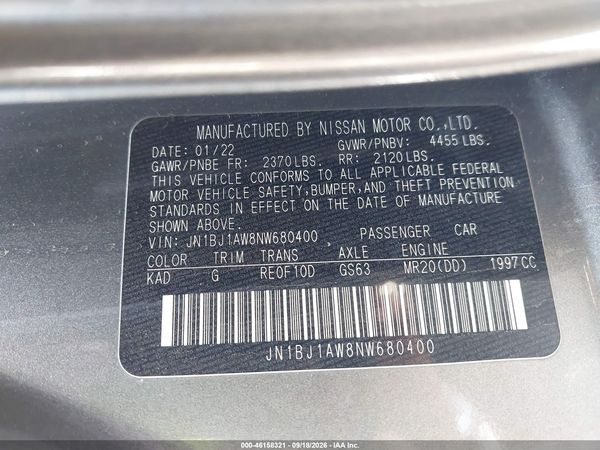 2022 NISSAN ROGUE SPORT S AWD XTRONIC CVT — I9