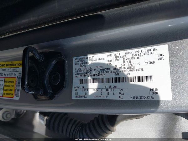 2018 FORD F-150 XLT — I9