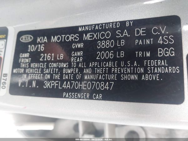 2017 KIA FORTE LX/S — I9