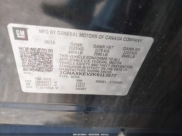2019 CHEVROLET EQUINOX LT — I9