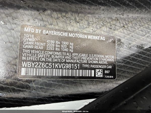 2019 BMW I8 — I9