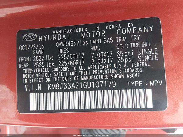 2016 HYUNDAI TUCSON ECO — I9