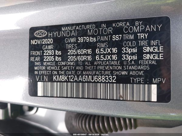 2021 HYUNDAI KONA SE — I9