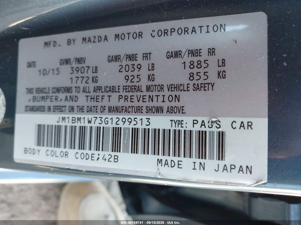2016 MAZDA MAZDA3 I TOURING — I9