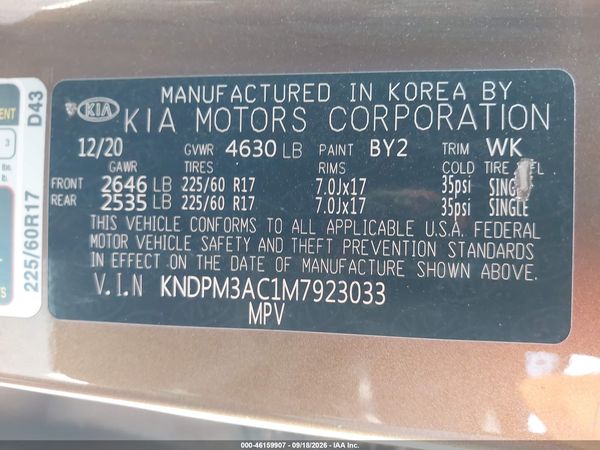 2021 KIA SPORTAGE LX — I9