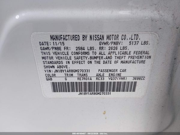 2016 INFINITI Q70 3.7X — I9