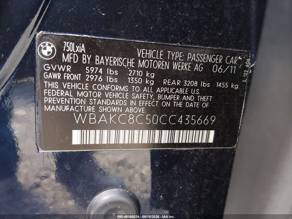 2012 BMW 750LI XDRIVE — I9