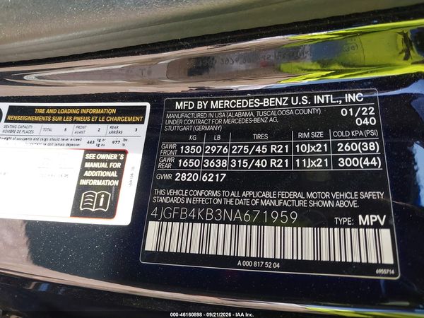 2022 MERCEDES-BENZ GLE 350 4MATIC — I9
