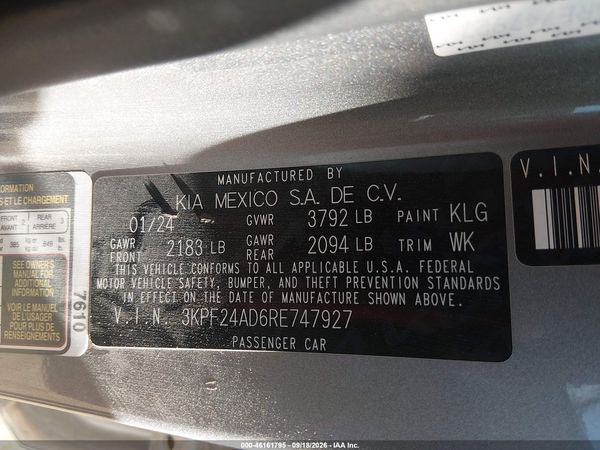 2024 KIA FORTE LXS — I9