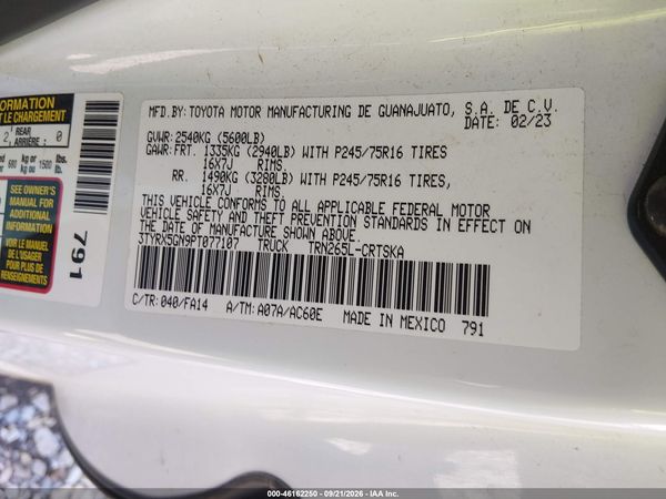 2023 TOYOTA TACOMA SR — I9