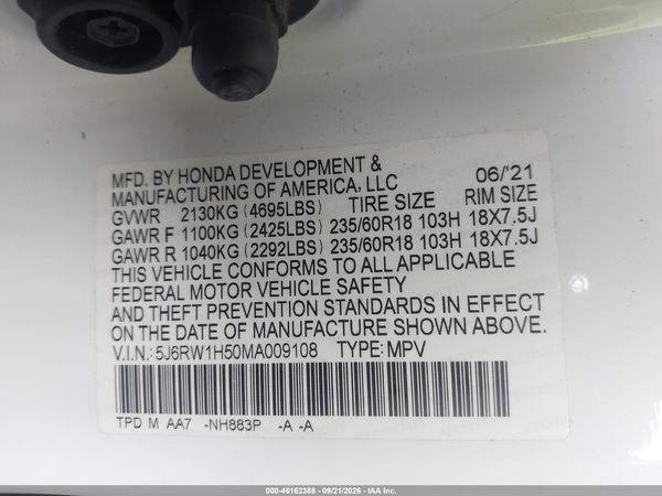 2021 HONDA CR-V EX — I9