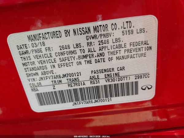 2018 INFINITI Q50 3.0T RED SPORT 400 — I9