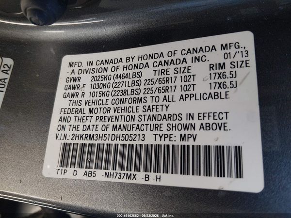2013 HONDA CR-V EX — I9