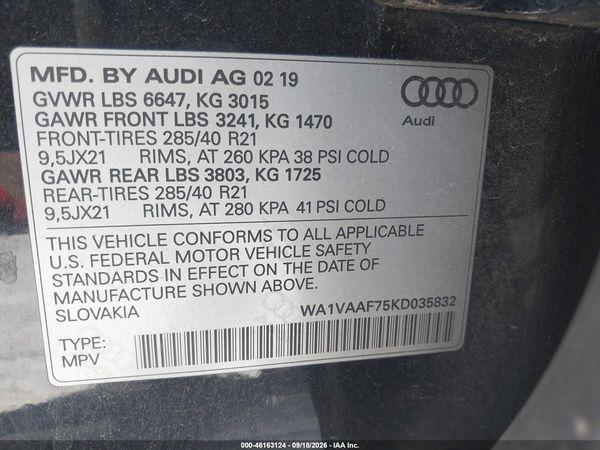 2019 AUDI Q7 55 PREMIUM — I9