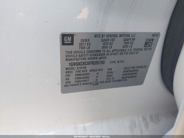 2015 CHEVROLET TAHOE LTZ — I9