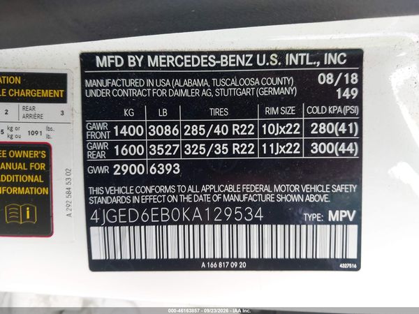2019 MERCEDES-BENZ AMG GLE 43 COUPE 4MATIC — I9
