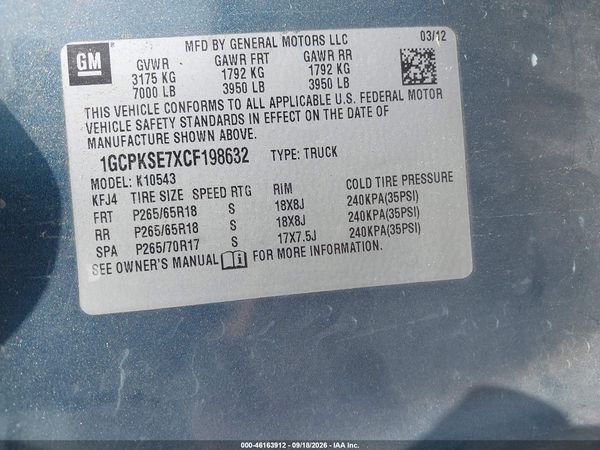 2012 CHEVROLET SILVERADO 1500 LT — I6