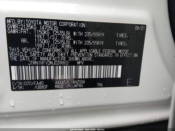 2021 TOYOTA RAV4 LIMITED — I9