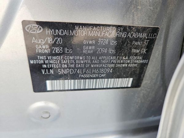 2020 HYUNDAI ELANTRA