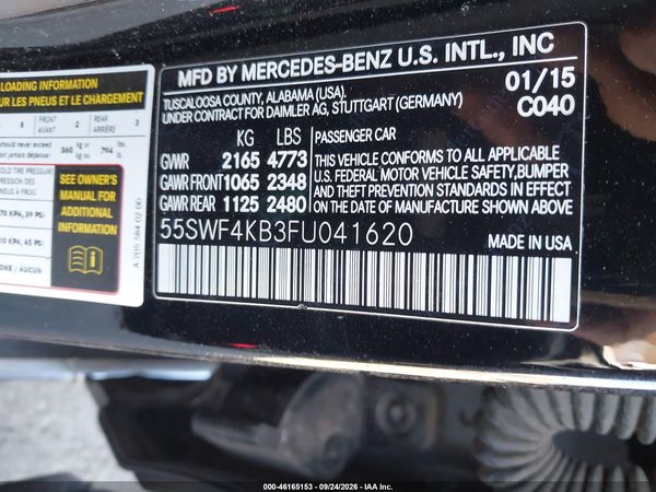 2015 MERCEDES-BENZ C 300 LUXURY 4MATIC — I9