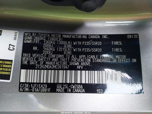 2021 LEXUS RX 350 — I9