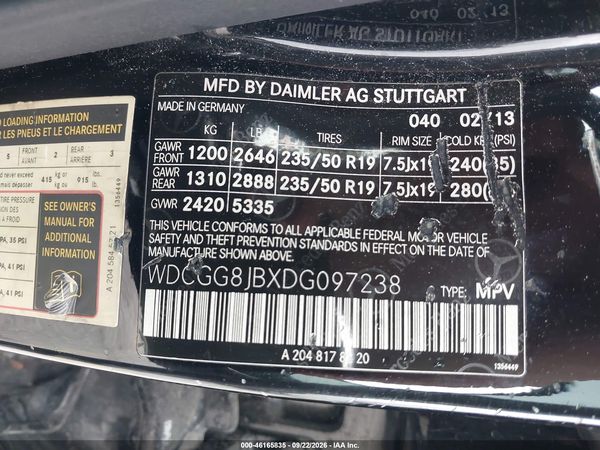 2013 MERCEDES-BENZ GLK 350 4MATIC — I9