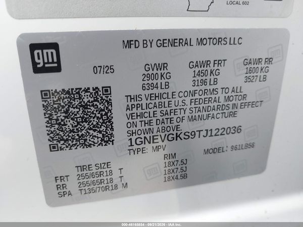 2026 CHEVROLET TRAVERSE AWD LT — I9