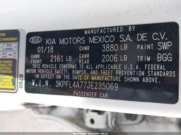 2018 KIA FORTE LX — I9