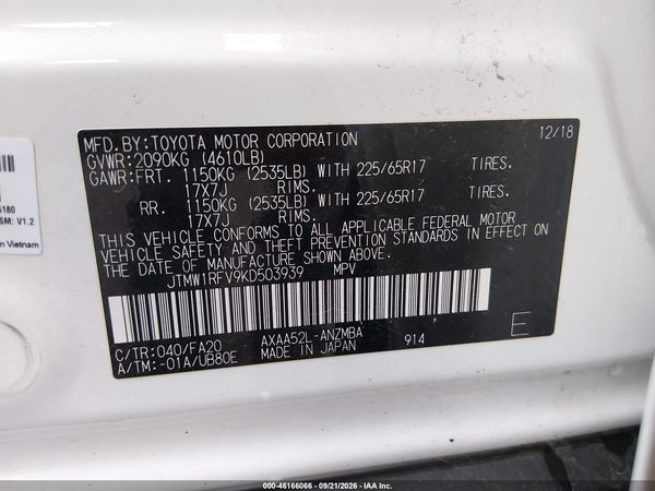 2019 TOYOTA RAV4 XLE — I9
