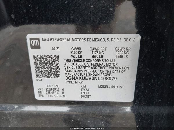 2022 CHEVROLET EQUINOX LT — I9