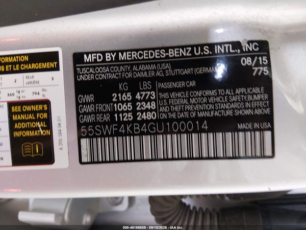 2016 MERCEDES-BENZ C 300 4MATIC — I9