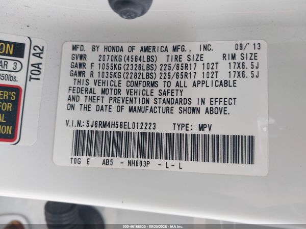 2014 HONDA CR-V EX — I9