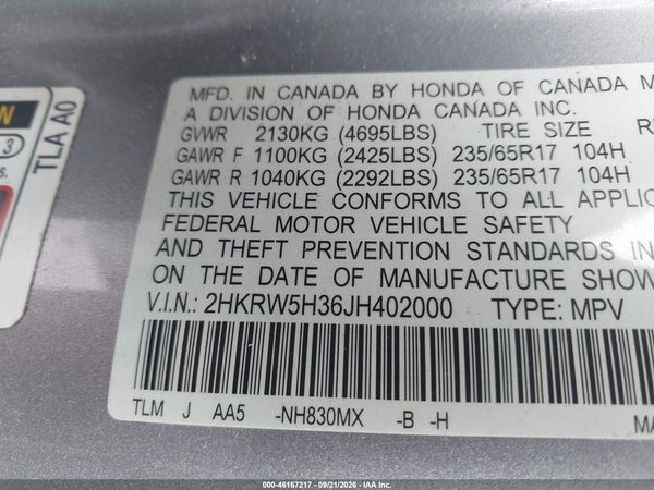 2018 HONDA CR-V LX — I9