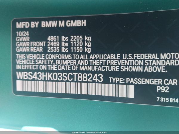 2025 BMW M4 CS — I9