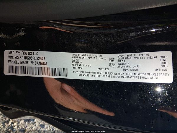 2025 CHRYSLER PACIFICA SELECT — I9