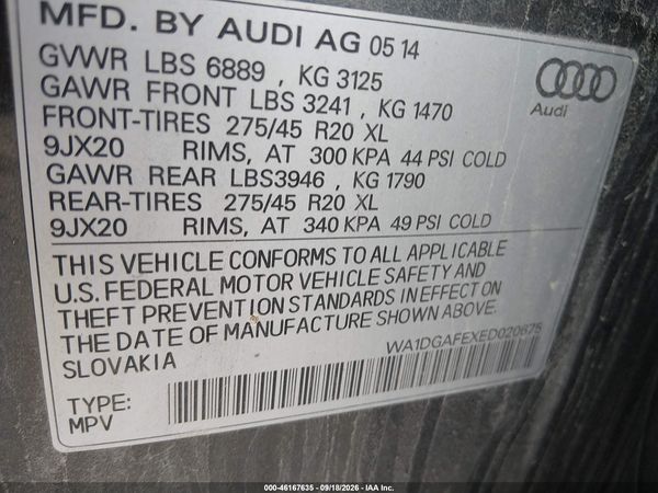 2014 AUDI Q7 3.0T S LINE PRESTIGE — I9