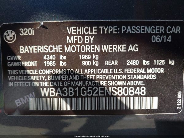 2014 BMW 320I SA — I9