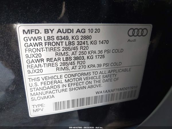 2021 AUDI Q7 PREMIUM — I9