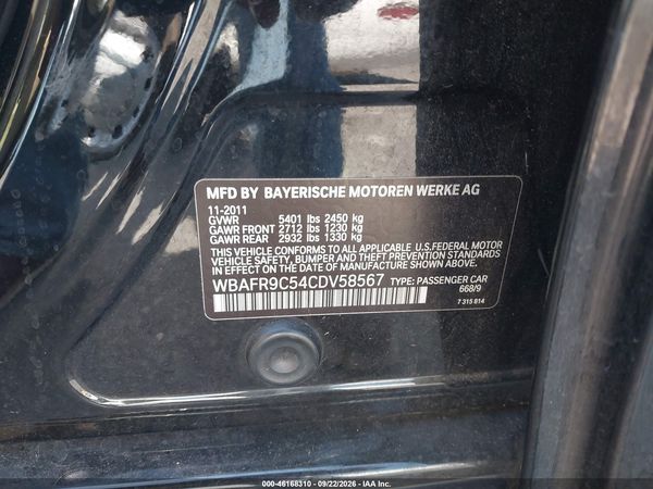2012 BMW 550I — I9
