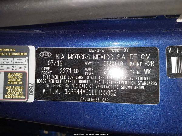 2020 KIA FORTE GT MANUAL — I9